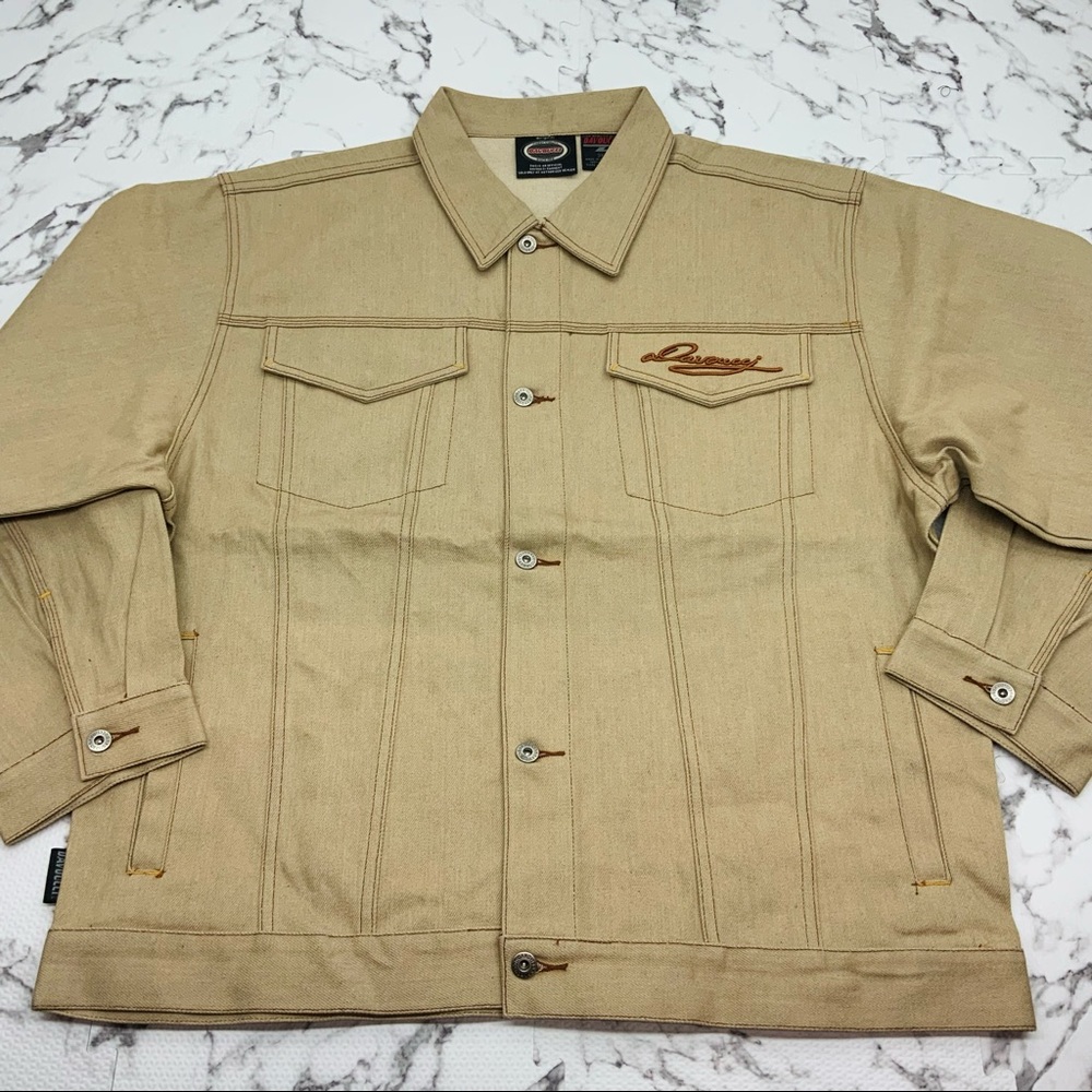 Men's Davoucci Khaki Rust Casual Denim Jacket